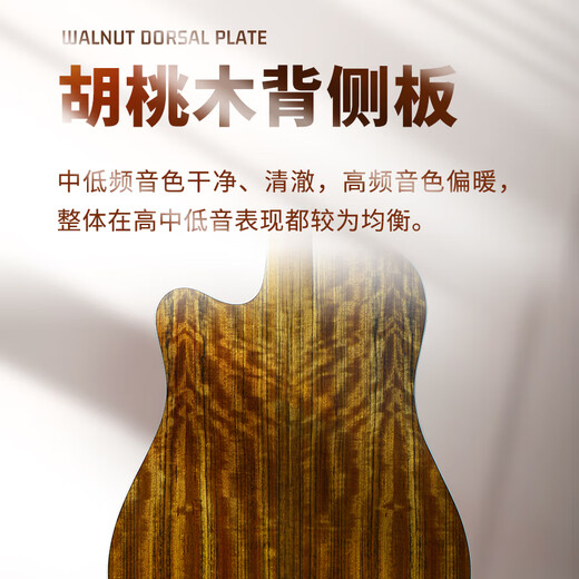 Brook布洛克布鲁克V12 S25吉他单板民谣吉他面单木吉他吉它初学者 40英寸原木色缺角V12N-ACM 哑光 原声款