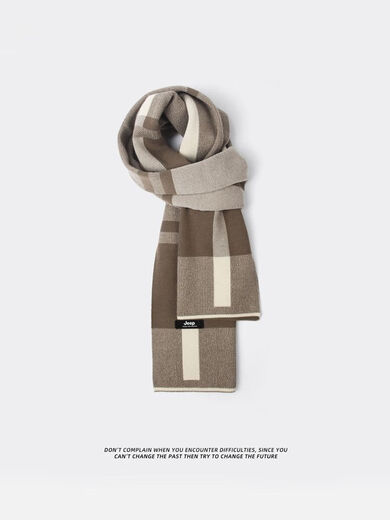 JEEP Jeep Men's Scarf Men's Winter Autumn and Winter Warm Casual Korean Style Versatile Gift Scarf for Boys Gray Gray Free High-End Gift Box