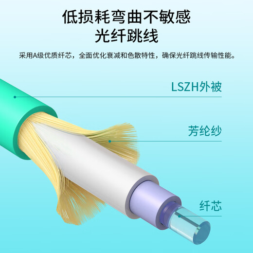 中科光电 万兆多模光纤跳线 多模双芯 双工光缆尾纤OM3 50/125μm电信级光纤线米 LC-LC多模 ZK-LC-LC/OM3- 1M米