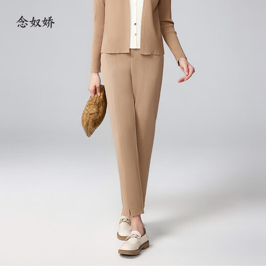 
Niannujiao 2023 summer style shopping mall same style trousers for women nine-point straight pants cigarette pants for women thin and breathable camel-67.9% nylon blend CNT3881 XL[130-145Jin[Jin equals 0.5 kg]]