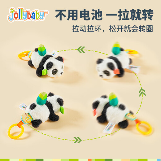 Jollybaby niedliche Haustierpuppe Pull-Seile können gedreht werden und beißen und Komfort Babyspielzeug 0-1 Jahre alte Panda-Puppe