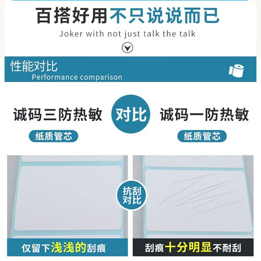 Código sincero (Cenmascan) Tres calcomanías de impresión de etiqueta de papel autoadhesivo a prueba de calor Código de barras Versión horizontal 60*30 mm*967 Hojas (3 rollos)