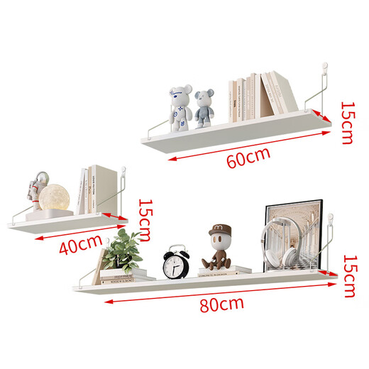Shuaili punch-free wall shelf wall rack guest restaurant wall-mounted bookshelf one-word partition three-piece set SL8411
