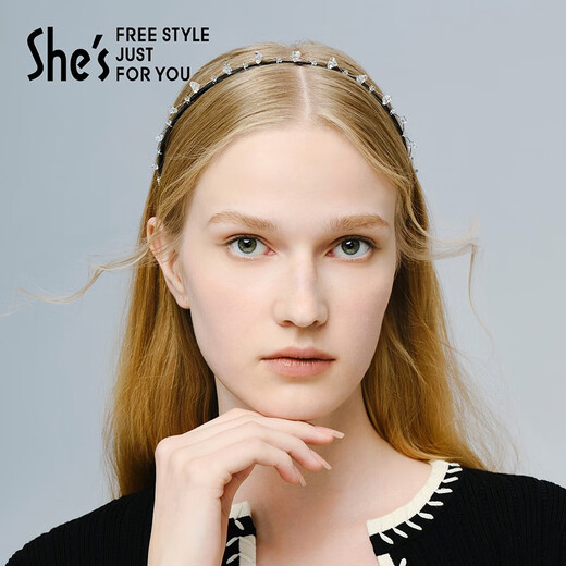 She s Qianzi Ice and Snow Secret Craft Crystal Fine Hairband Light Luxury Headband High-end Fashion Hairpin Headband Birthday Gift Silver H0