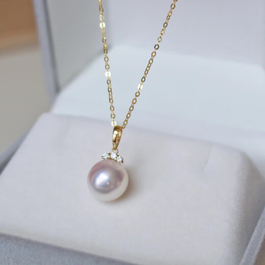 Bhiodha seawater pearl necklace 18k gold freshwater pendant head eyelash style zircon bright single Zhuji freshwater pendant head freshwater style