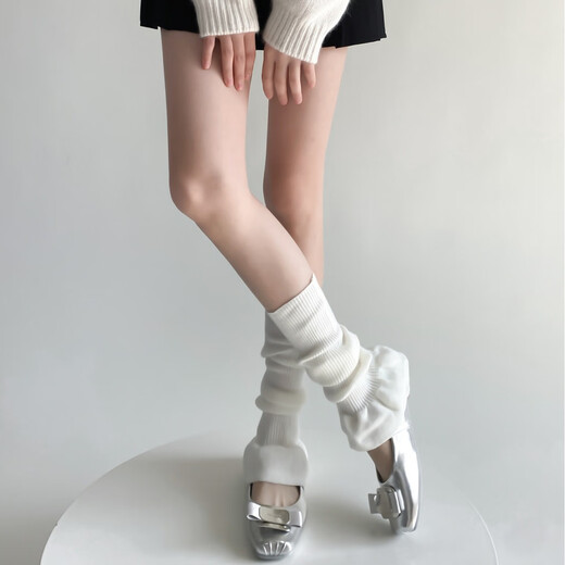 Jiefeitu's new spring and autumn ballet style girl's lace calf socks, versatile pile socks, horn gray leg covers, pink, one size fits all A112