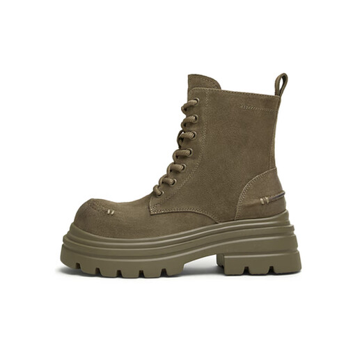 Tianmeiyi Bottes pour femmes à lacets rétro épais semelles mincerantes Martin Boots à la mode et polyvalente pour femmes