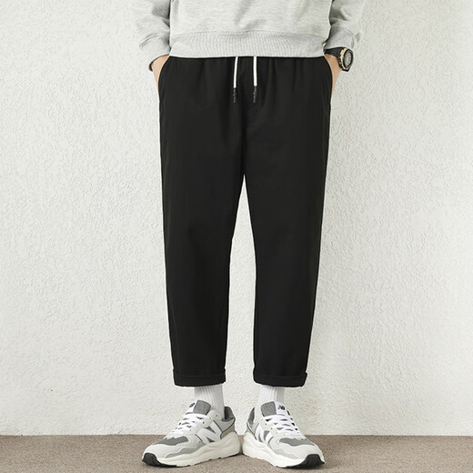 Jean-Vis Sommer neue Freizeithosen für Männer losen gerade 2025 Neue sich verjüngte neunzinwertige Sommerhose 9904 Khaki Grey [Atmungsbares Baumwollhochqualität] L.