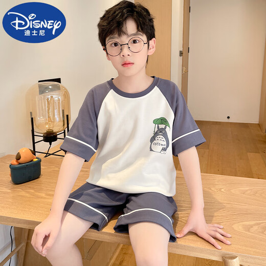 迪士尼（Disney）男童睡衣儿童夏季薄款纯棉短袖套装中大童12岁男孩洋气夏天家居服 693【棉】 110 8码 建议90-100厘米  体重25