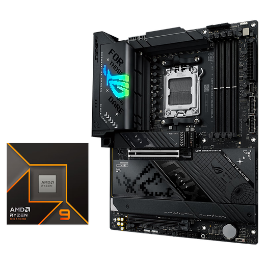 ROG Strix X870-F Gaming WiFi Motherboard + AMD Ryzen 9 9900x CPU Motherboard + CPU-Set