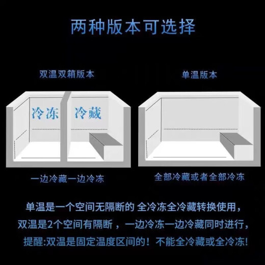 堡尔BAOER冰柜商用大容量全冷冻家用双温卧式冷柜展示柜家商两用囤货大冷柜 厨房餐饮后厨冷藏冷冻转换冰柜 688单温铜管/长1.31米×宽0.63米