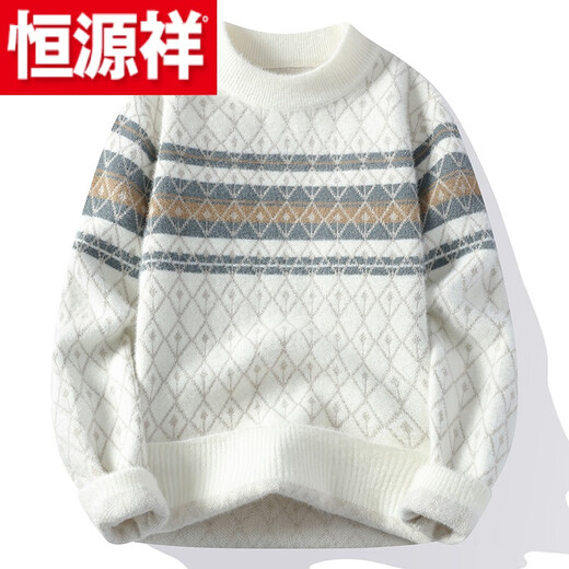 Hengyuanxiang (HYX) mink velvet sweater for men in autumn and winter new style plus velvet thickened warm bottoming shirt for students handsome round neck sweater high-end brand special price broken code gray high-end brand special price broken code 2XL (135150Jin Jin is equal to 0.5 kg)