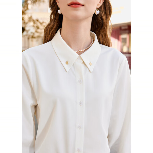 Betu women's autumn new shirt French detachable ribbon versatile long-sleeved shirt for women 2309T46 off-white S (off-white pre-sale 04/03 shipment)