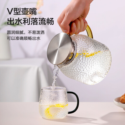 Made in Tokyo, cold kettle, high borosilicate glass tea water separation, heat-resistant and high-temperature resistant cold kettle, tea cup, large capacity 1.8L