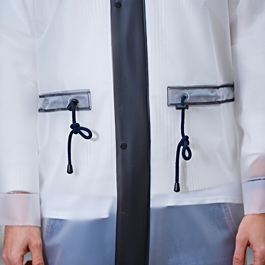 Jetta Erwachsene Regenmantel Lange Männer und Frauen im Freien modische Slim Rain Coat Poncho Jacket Wanderung und Bergsteigerin einzelnes Paar fischend durchscheinend TPU Regenmantel weiß (weiblich)