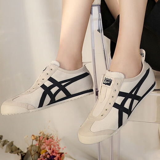 Onitsuka Tiger鬼冢虎男鞋女鞋懒人鞋25夏季新运动鞋日系一脚穿情侣帆布鞋休闲鞋 MEXICO 66/轻盈奶呼/热推款 37 23cm/4.5