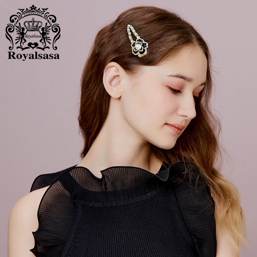 Royal sasa royal salsa hair clip side clip bangs clip women's forehead high-end leather duckbill clip trendy back of the head hair clip