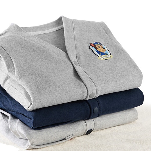 Paw Paw Team Li Dagong Children's Vest Spring and Autumn Vest Liner Boys' Vests and Middle-aged Children's Knitted Jackets Pure Cotton Outer Wear Vest Children's Clothing Navy Blue 120