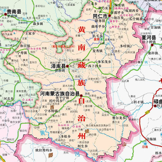 2025年新 青海省地图 1068*749毫米 纸质贴墙 政区交通地形