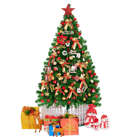 Xinxin Jingyi Christmas tree Christmas decorations encrypted luxury home shopping mall door safety tree lantern light tree 1.5m