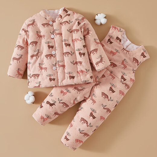 Mianguduo baby's handmade cotton clothes, pure cotton suspenders, men's and women's children's cotton jackets and pants, thickened infant cotton clothes suits, winter Jixiang Ruyi 100 yards (suitable for 2-3 years old)