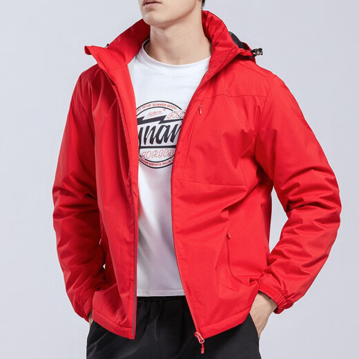 Camel de la región occidental (Vancamel) más la chaqueta de rompedor de viento de terciopelo para hombres y mujeres estilo coreano a prueba de viento y cálida chaqueta de captura suave de captura suave Estilo de trabajo literario 9930a Men rojo chino [color sólido] L