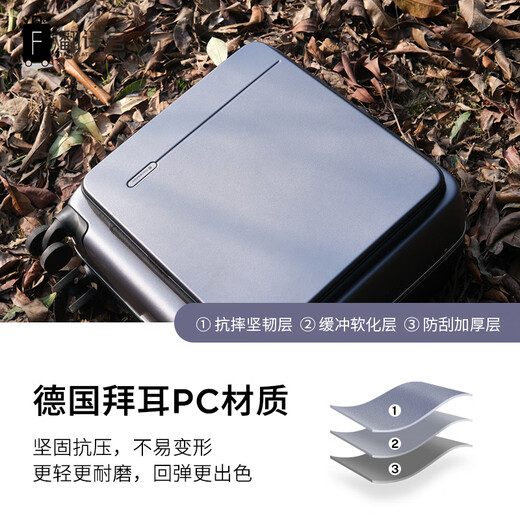 Maleta de embarque con apertura frontal para traductor, equipaje para computadora, maleta de capitán vacía, maleta con ruedas con contraseña de viaje de gran capacidad con apertura lateral para hombres y mujeres, versión personalizada con marco de aluminio, gris oscuro, versión moderna, almacén profundo integrado, 18 pulgadas, 5-8 días (maleta de embarque de gran capacidad)