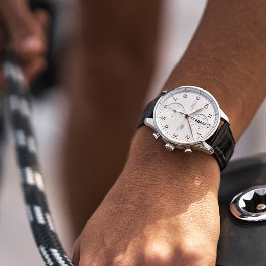 SHIRUI is suitable for IWC watch straps, IWC crocodile leather straps, Portuguese Portofino genuine leather watch straps for men, black folding model - no buckle 20mm