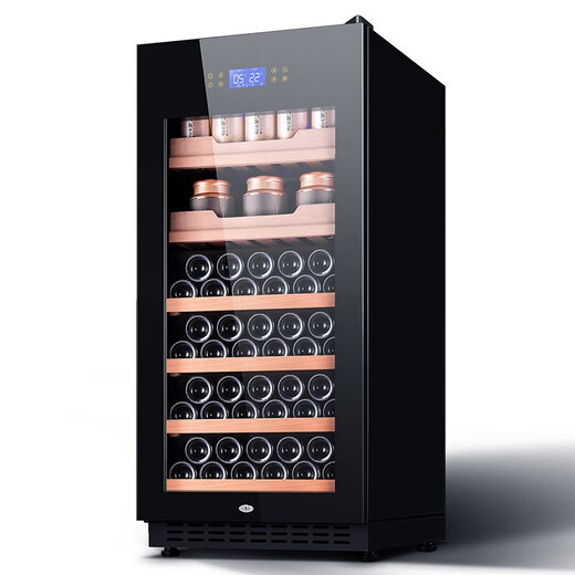 Odino National Warranty Export Quality Odino Red Wine Cabinet Compressor Refrigeration Constant Temperature Wine Cabinet Wine and Foreign Wine Cabinet Refrigerator Fresh Cabinet Black Pearlescent-Full Version 208L