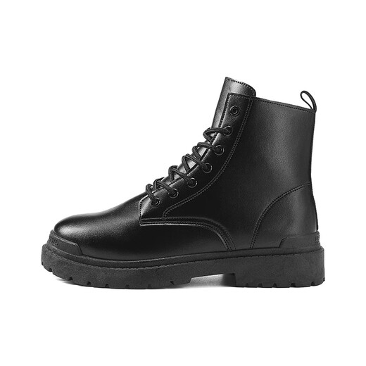 Xier Martin Boots Männer Neue High-Top British Style-Arbeitsstiefel Trendy Retro Lederstiefel dicke Motorradstiefel Männer schwarz 43