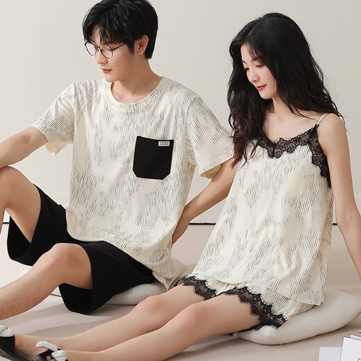 Lemianxina pareja pijama para mujeres en verano algodón de algodón puro ropa para el hogar