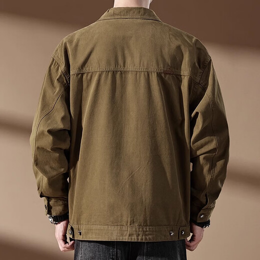 
JASONWOOD high-end brand pure cotton jacket men's spring and autumn style workwear middle-aged men's hunting top autumn coat men's large size Mocha brown spring and autumn style [spot speed] 4XL [recommended 200-220 Jin [Jin equals 0.5 kg]]