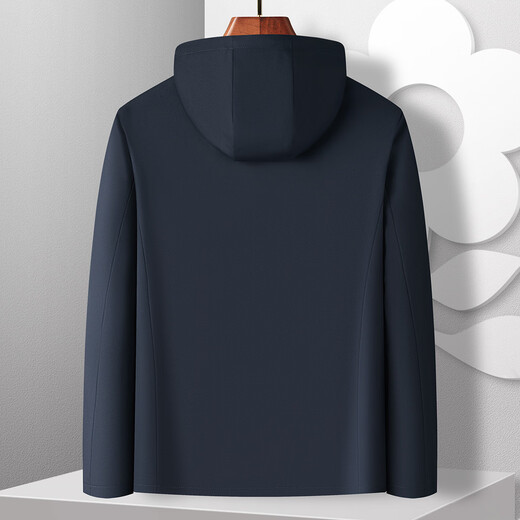 MONTAGUT Mulberry Silk Four Seasons Soft Thin Wear-Resistant Stiff Hooded Jacket JG Navy M