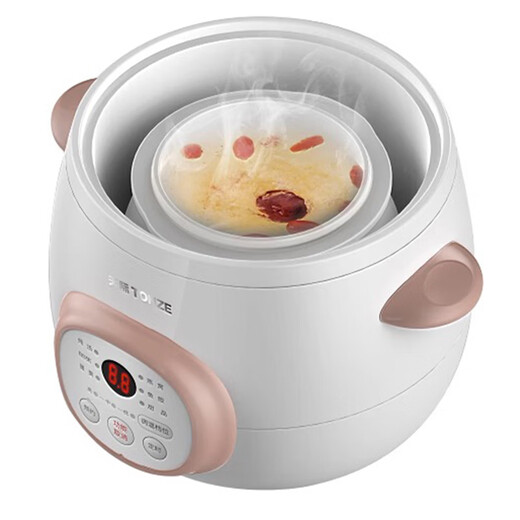 Tianji electric stew pot ceramic mini baby BB soup and porridge pot household water-proof bird's nest electric stew pot for baby porridge pot capacity 1 liter double-layer shell automatic heat preservation 1L scheduled timer glass lid anti-dry cooking