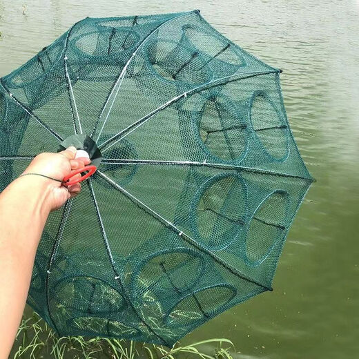 Fish net, ground net cage, ground dragon does not come out, only enters the fishing artifact eel mud n loach lobster fishing net cage, umbrella cage, fishing net, bold and thickened 6 holes + accessories