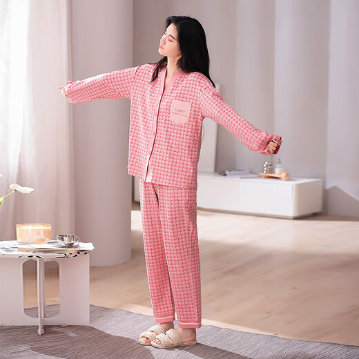 
Cat Man (MiiOW) sleeping for women with breast pads in spring and autumn pure cotton long sleeves can be worn on the outside in autumn and winter 2025 new home clothing set 6630 [pure cotton cardigan style] M [recommended 80-100 Jin [Jin equals 0.5 kg]]