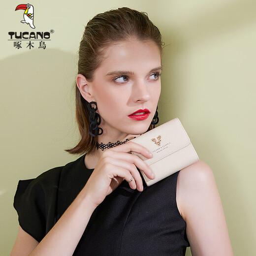 Woodpecker (TUCANO) women's wallet short 30% off sweet lady first-layer cowhide thin wallet practical birthday gift for girlfriend
