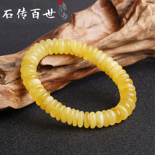 Shichuan Baishi Natural Beeswax Bracelet for Men and Women Single Bead Blood Amber Amber Agate Bracelet Single Bead DIY Bead Accessories Beeswax Spacer Single 10-11*3 mm