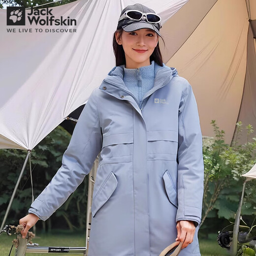 Jack Wolfskin狼爪三合一夹克女秋冬运动户外防水保暖舒适抓绒内胆两件套 241-1216/水蓝色 建议拍大一码 S 160/84A