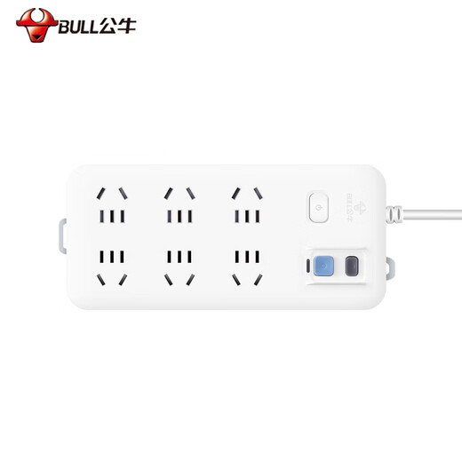 BULL GN-705 anti-shock socket plug-in strip wiring board plug-in drag strip leakage protection socket 10A 5 meters
