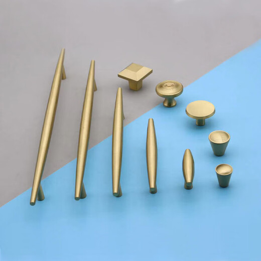 
XMSJ new Chinese copper wardrobe handle golden brass cabinet drawer door handle modern simple single hole copper handle 6623-single hole