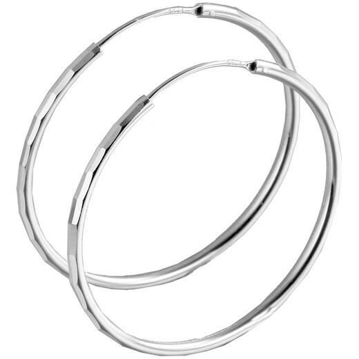 CEENIU Fat Donglai's same style pt950 platinum large hoop earrings platinum earrings for men and women, large and small, round, the middle circle is about 35-40 mm wide