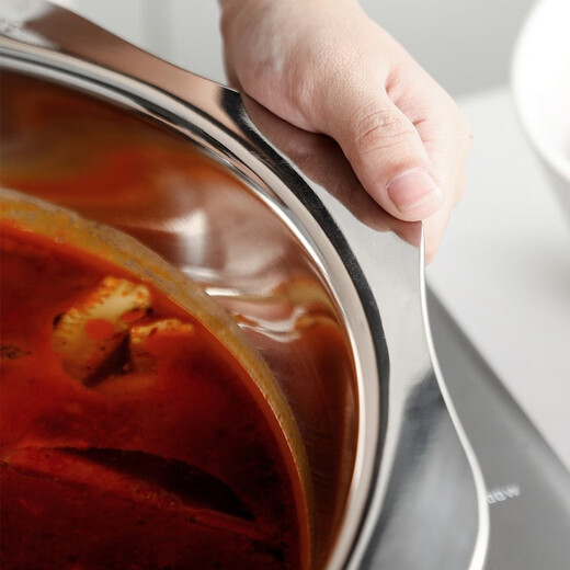 Onlycook - Olla caliente de acero inoxidable 304 engrosada, cuenca para el sol, cuenca de pato mandarín, cuenca octogonal, olla de sopa transparente, cocina de inducción doméstica, olla caliente 34 cm 304 cuenca de sopa transparente no pato mandarín/individual 34 cm