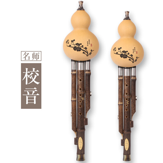 Yunnan Zizhulang Hulusi Musical Instruments Beginner Professional Performance Tuning Durable Seven-hole Zizhu Three-tone Hulusi C-down B-down DGF Primary School Student C-module No books