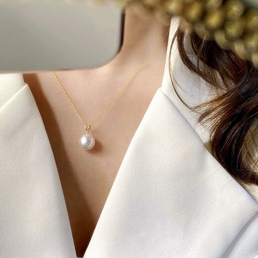 Xuanxian 1011mm perfect round Australian white pearl pendant, versatile and exquisite rabbit head necklace 10, perfect round U pendant without chain