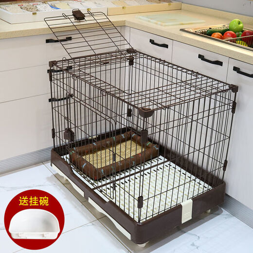 Jiamen JIAMEN (JIAMEN) dog cage small and medium-sized dog indoor with toilet Teddy small pet dog cat cage rabbit cage villa isolation fence dog cage blue wheel large size 99*62*71cm