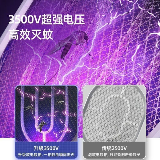 康铭3873A充电式电蚊拍苍蝇拍单层蚊子家用电子耐用 康铭3888[新款锂电两用]