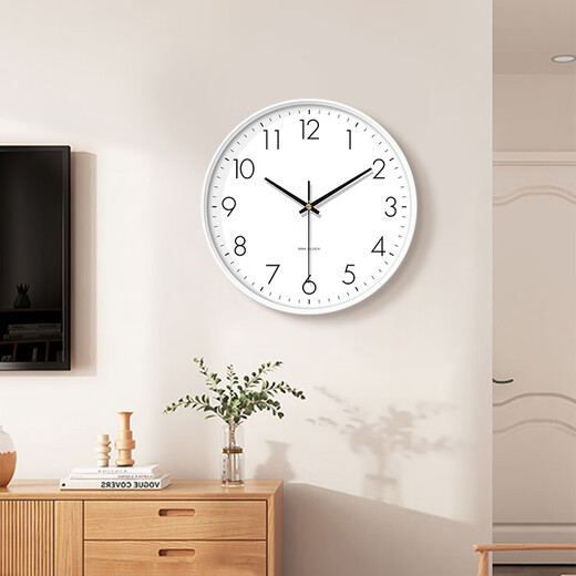 BBA wall clock living room simple clock wall hanging fashion home bedroom living room clock hanging watch quartz 26cm white