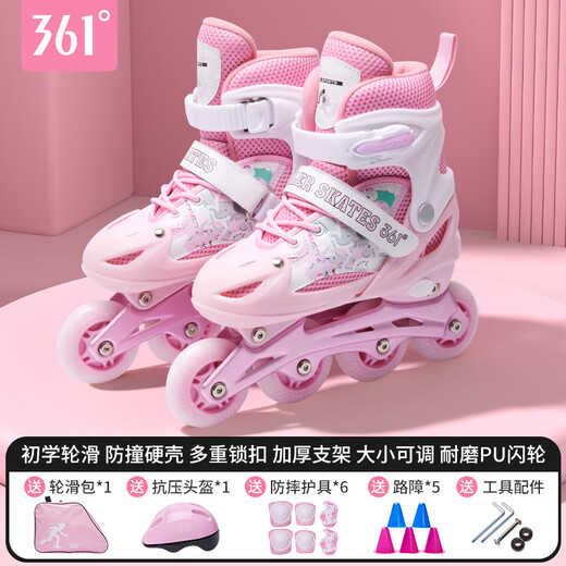 361 patines para niños para niños Patinillos para niños y niñas Patinetes Flash Roller Wally Tamaño ajustable Pink S Tamaño