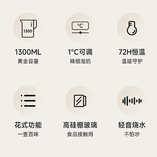 ZEMKON German health pot kettle glass kettle body constant temperature kettle electric kettle household milk regulator milk warmer office filter separated tea kettle 1.3L 304 steel + filter 1.3L - dark blue